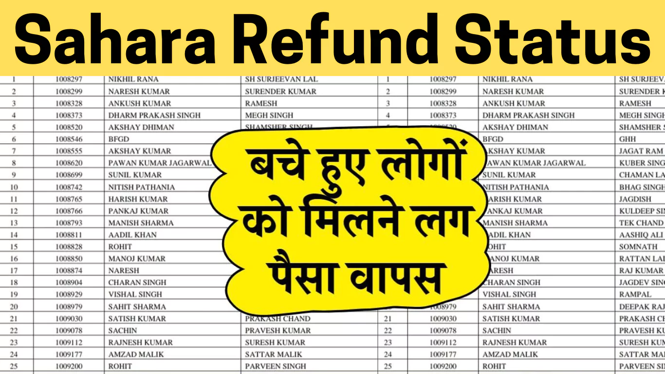 Sahara Refund Status Good News