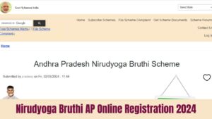 Nirudyoga Bruthi AP Online Registration 2024