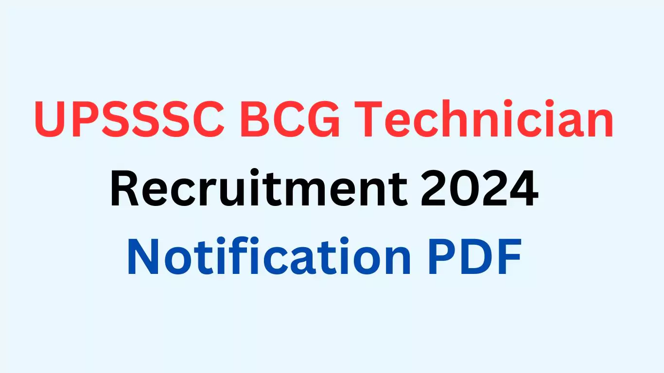 UPSSSC BCG Technician