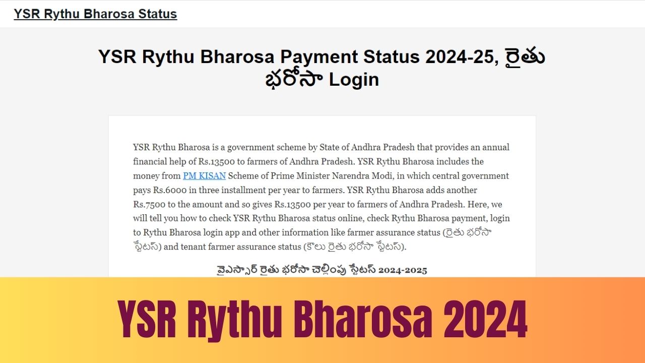 YSR Rythu Bharosa 2024